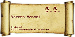 Veress Vencel névjegykártya